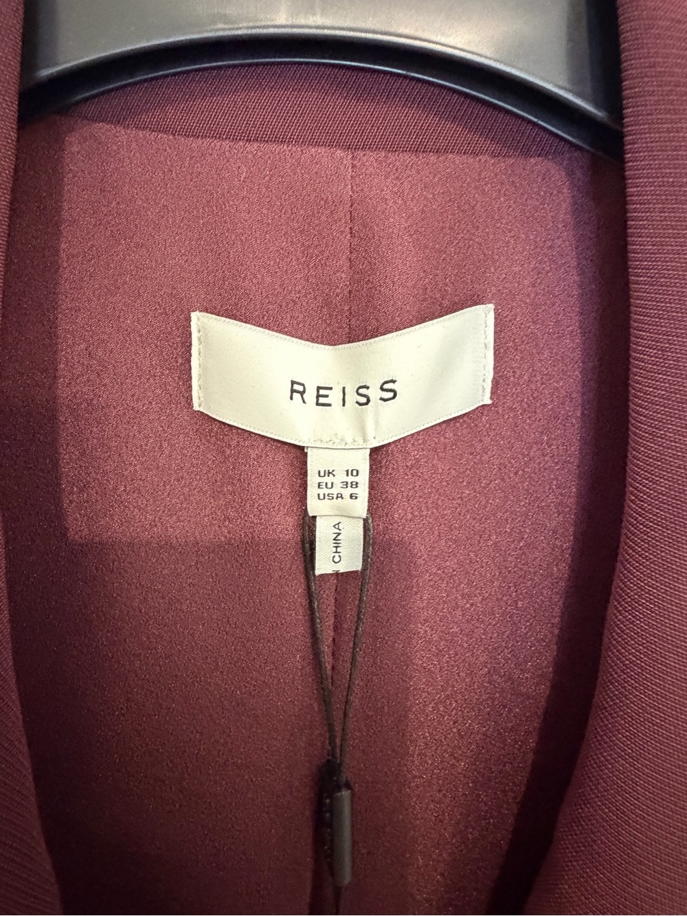 Reiss Cecile Tux Bodycon Midi Dress in Plum - Picture 7 of 8